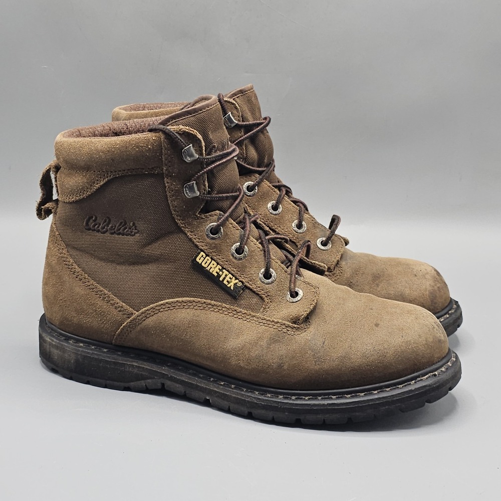 Cabela's GoreTex Boots Sz 9 1/2 EE‎ Leather Suede Canvas Hiking Field Work